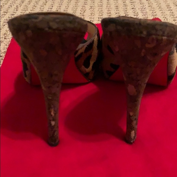 Christian Louboutin Leopard Print Hair Mules 37.5 - Picture 7 of 12